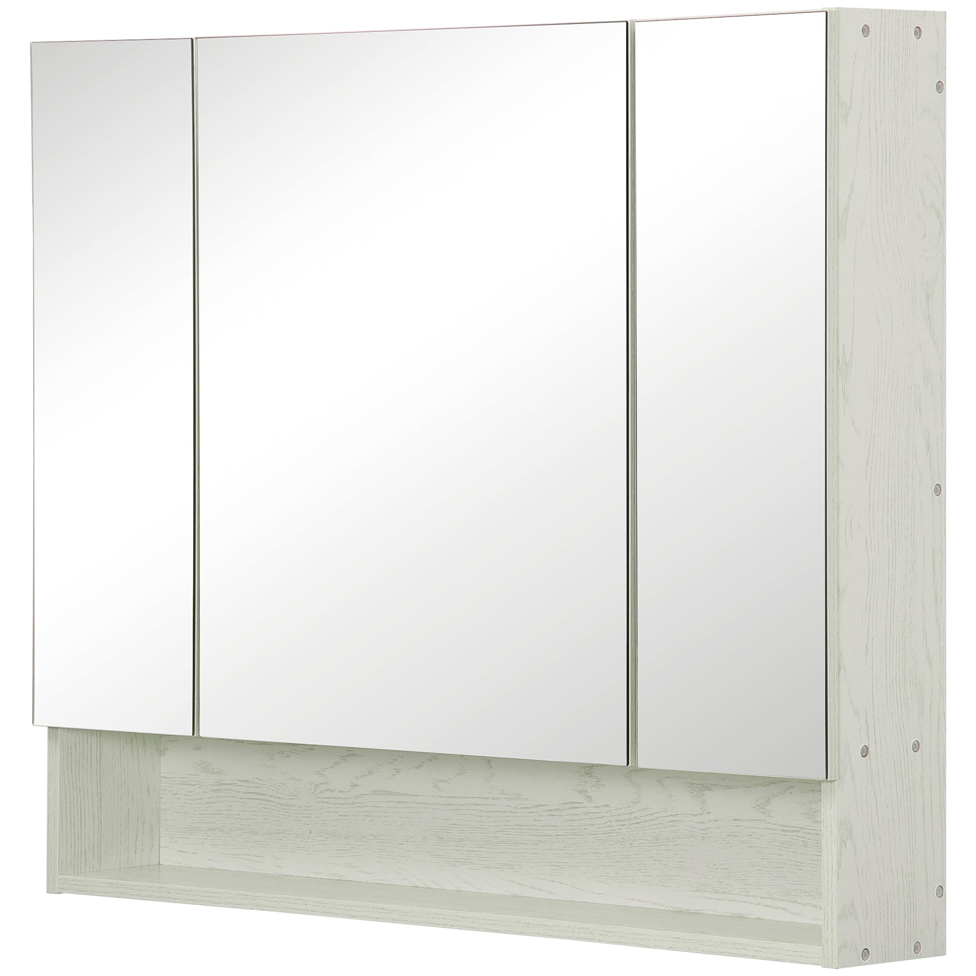 Bathroom Cabinet with Mirror Wall-Mounted Cabinet with 3 Doors Adjustable Shelf and Compartment Hanging Bathroom Furniture for Living Room 35.43x5.91x29.53 inches White