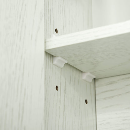 Bathroom Cabinet with Mirror Wall-Mounted Cabinet with 3 Doors Adjustable Shelf and Compartment Hanging Bathroom Furniture for Living Room 35.43x5.91x29.53 inches White