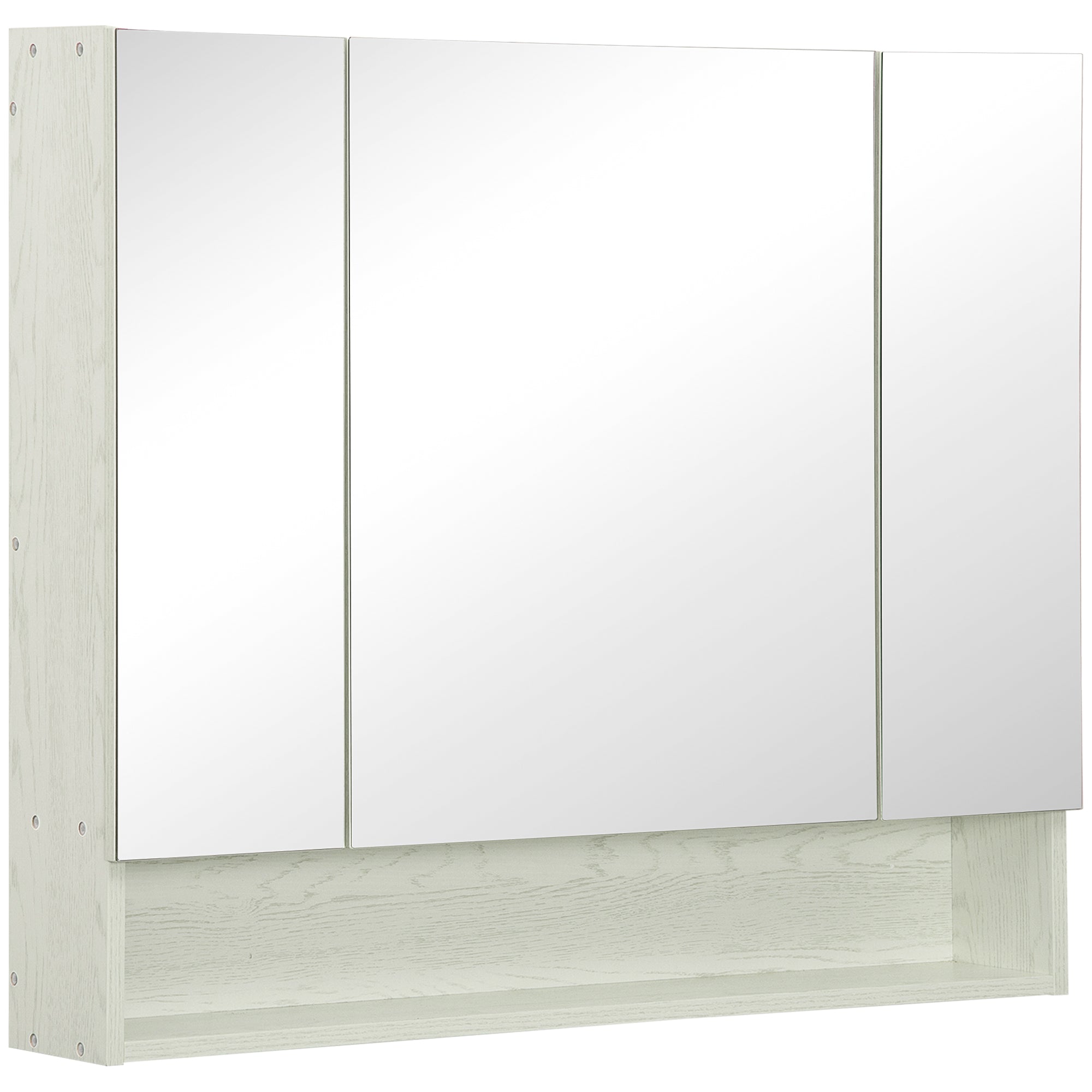 Bathroom Cabinet with Mirror Wall-Mounted Cabinet with 3 Doors Adjustable Shelf and Compartment Hanging Bathroom Furniture for Living Room 35.43x5.91x29.53 inches White