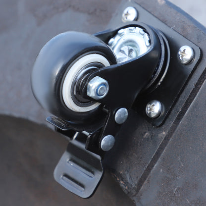 Umbrella Stand 25kg Umbrella Stand with Wheels Round Rattan-Look Base for Umbrella Poles with Ø38/48 mm Stand for Garden, Balcony, Black