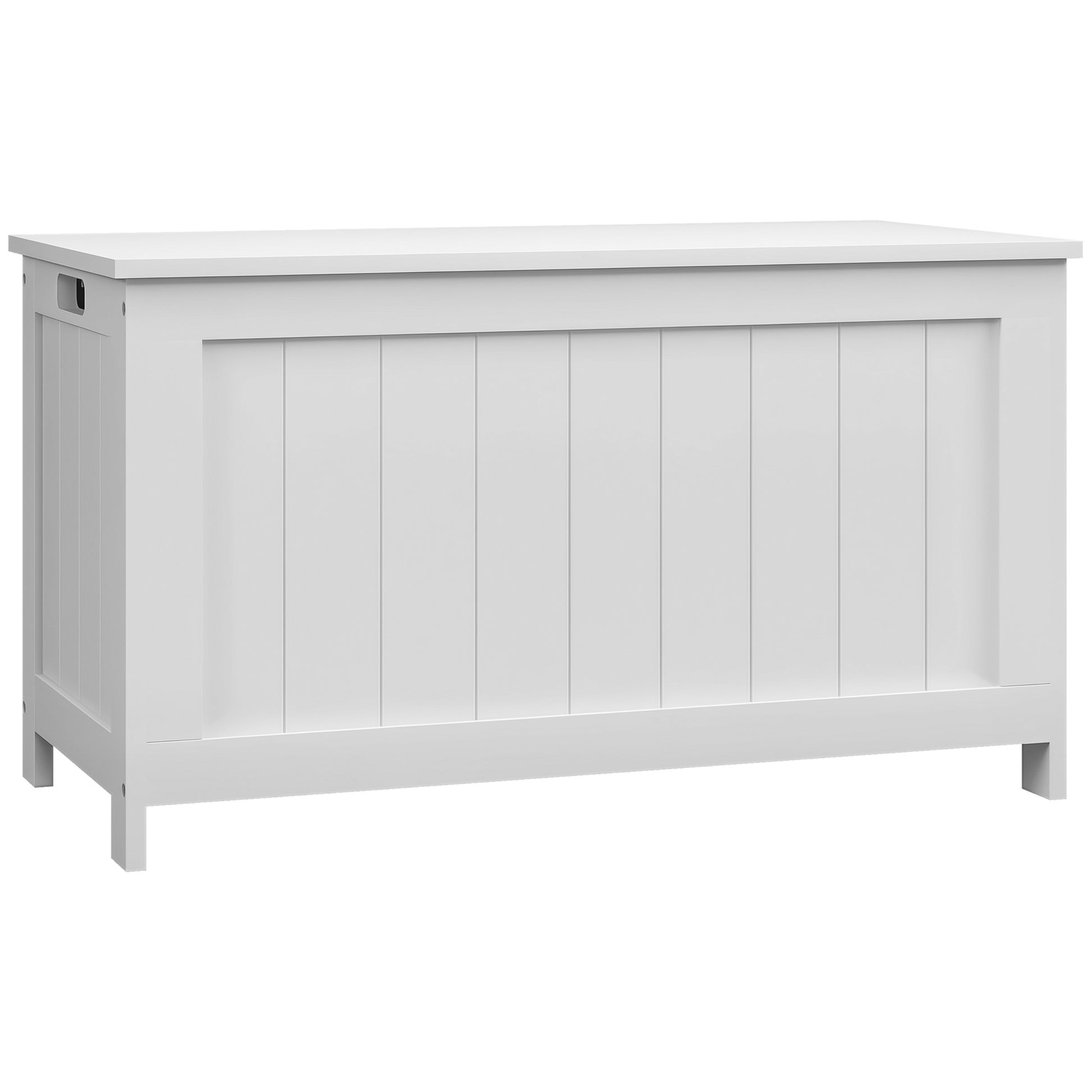 Toy Box with Lid, Storage Chest, Toy Chest, Storage Box, Bench Box for Hallway, Bedroom, Living Room, 81 x 40 x 46 cm, White