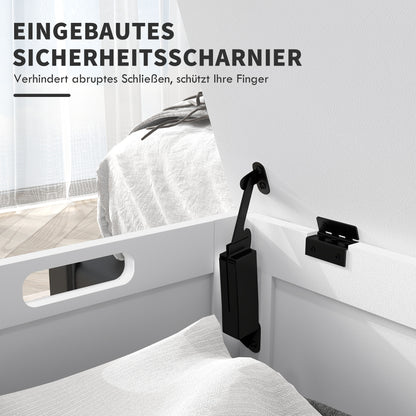 Toy Box with Lid, Storage Chest, Toy Chest, Storage Box, Bench Box for Hallway, Bedroom, Living Room, 81 x 40 x 46 cm, White