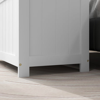 Toy Box with Lid, Storage Chest, Toy Chest, Storage Box, Bench Box for Hallway, Bedroom, Living Room, 81 x 40 x 46 cm, White