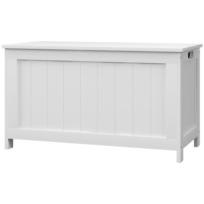 Toy Box with Lid, Storage Chest, Toy Chest, Storage Box, Bench Box for Hallway, Bedroom, Living Room, 81 x 40 x 46 cm, White