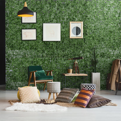 Artificial Hedge Privacy Screen Decoration Roll 3L x 1H m Realistic Beech Foliage Anti-UV, Silk Leaves, Dark Green