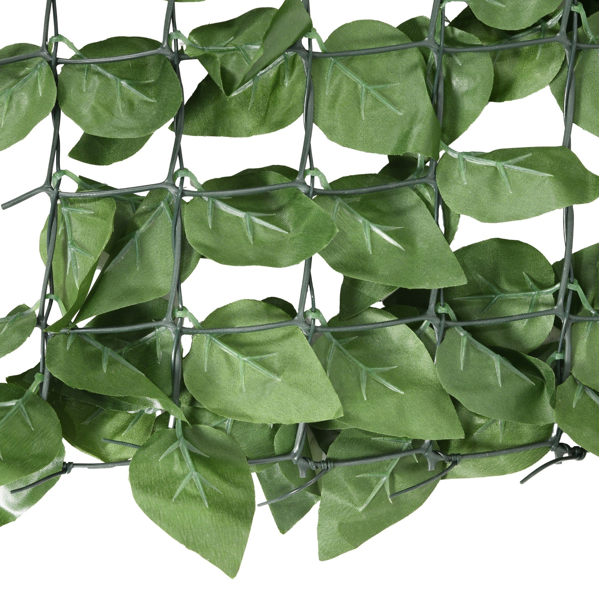 Artificial Hedge Privacy Screen Decoration Roll 3L x 1H m Realistic Beech Foliage Anti-UV, Silk Leaves, Dark Green