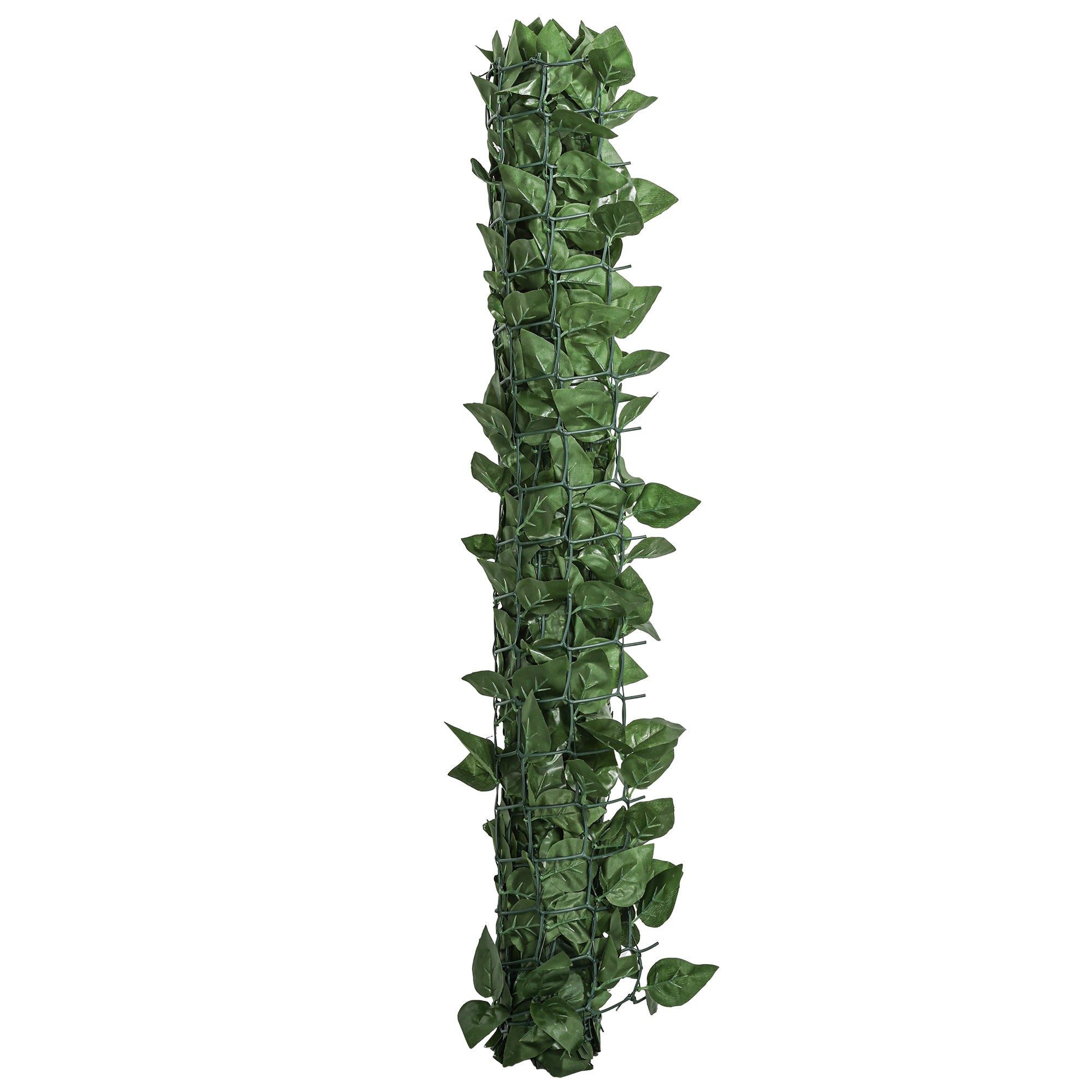 Artificial Hedge Privacy Screen Decoration Roll 3L x 1H m Realistic Beech Foliage Anti-UV, Silk Leaves, Dark Green