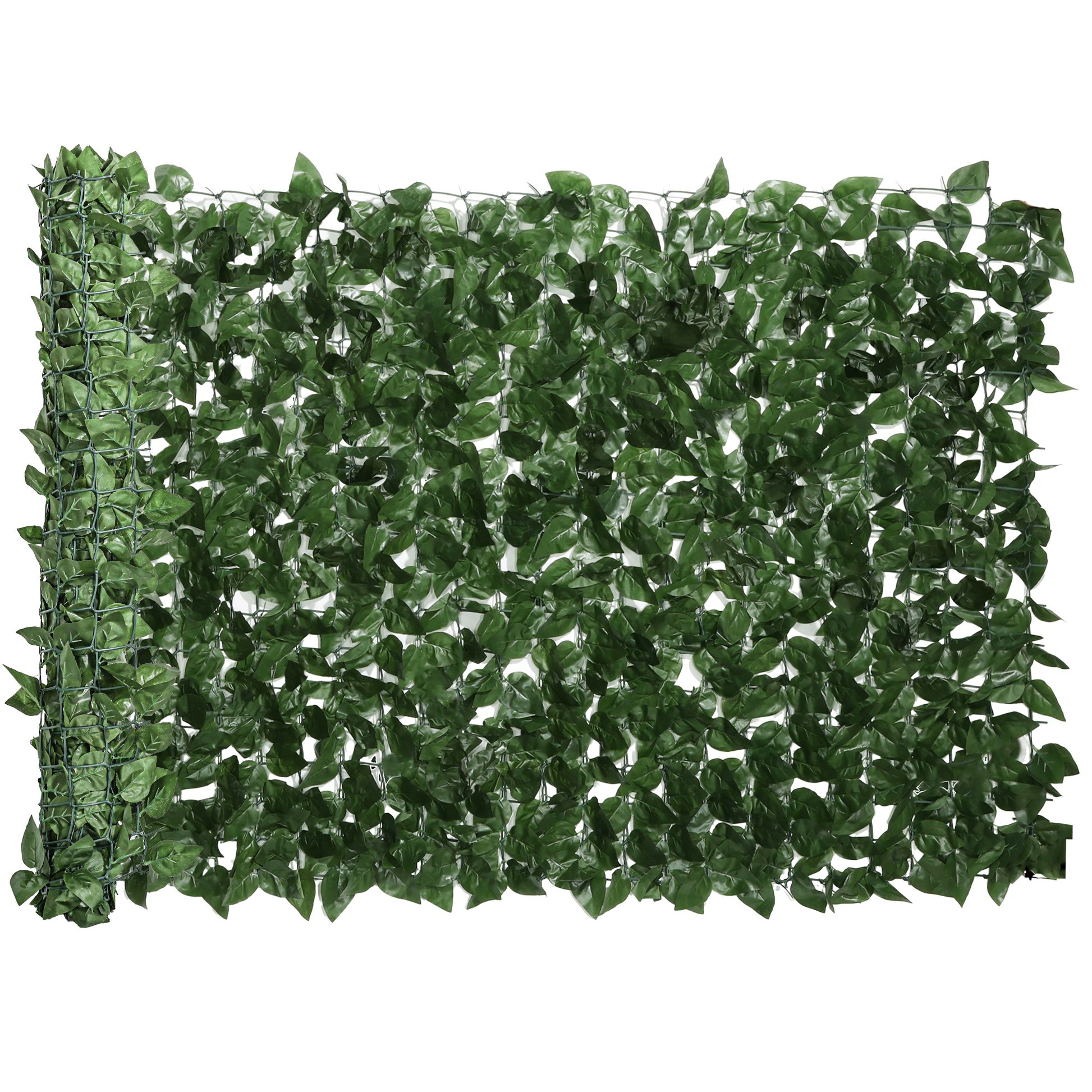 Artificial Hedge Privacy Screen Decoration Roll 3L x 1H m Realistic Beech Foliage Anti-UV, Silk Leaves, Dark Green