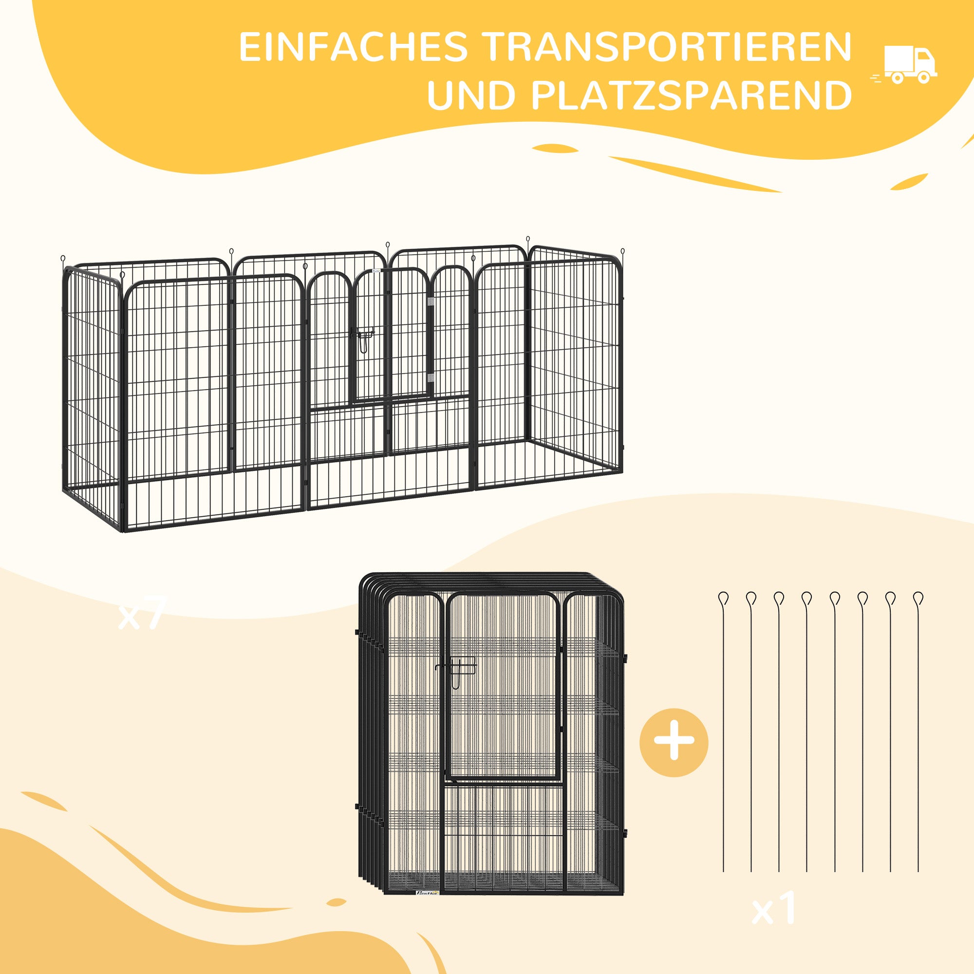 Puppy Playpen Pet Playpen Play Yard Dog Pen Playpen Enclosure Individually Shapeable with Door Metal 80 x 100 cm Black