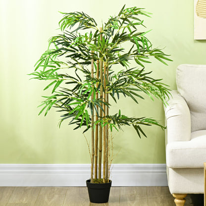 Artificial Bamboo XXL 1.15m Realistic Dense Leaves Pot Included Black Green
