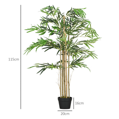 Artificial Bamboo XXL 1.15m Realistic Dense Leaves Pot Included Black Green