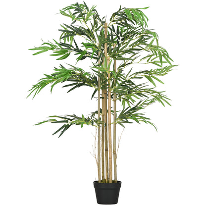 Artificial Bamboo XXL 1.15m Realistic Dense Leaves Pot Included Black Green
