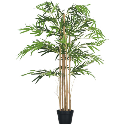 Artificial Bamboo XXL 1.15m Realistic Dense Leaves Pot Included Black Green