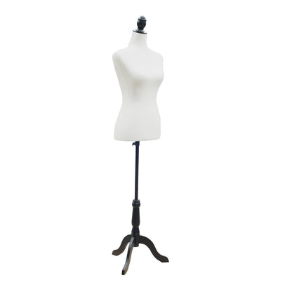 Female Sewing Mannequin Adjustable 130-168 cm with Wooden Tripod for Fashion Photography Clothing Display White