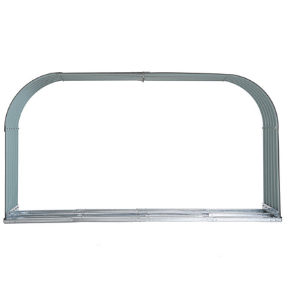 Metal Firewood Rack 212 x 46 x 112 cm Firewood Rack 0.85m³ with Steel Frame Outdoor Firewood Rack Wood Storage for Firewood, Fireplace Wood Rack for Garden Outdoor Gray