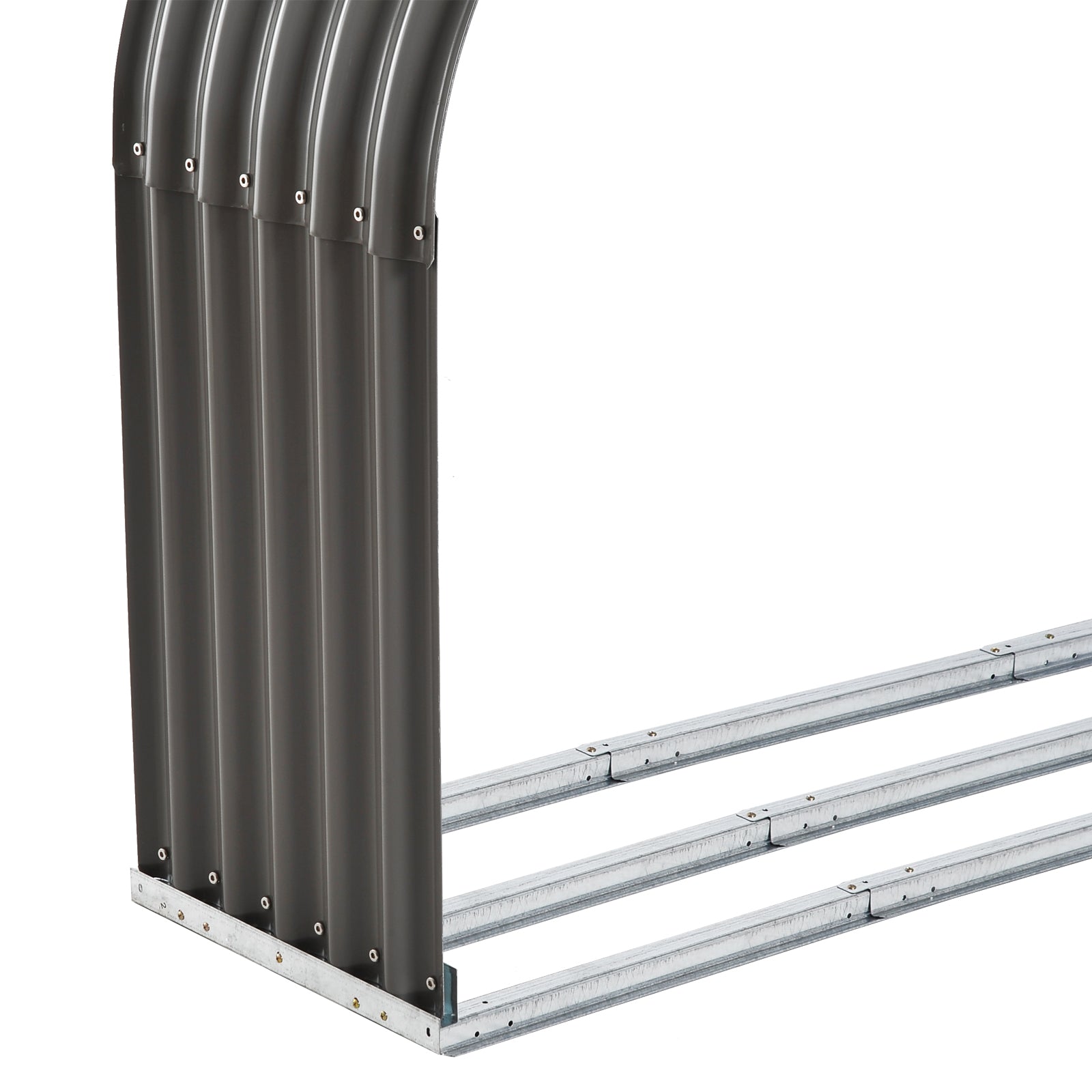 Metal Firewood Rack 212 x 46 x 112 cm Firewood Rack 0.85m³ with Steel Frame Outdoor Firewood Rack Wood Storage for Firewood, Fireplace Wood Rack for Garden Outdoor Gray