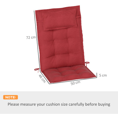 Set of 2 Cushions for Sun Lounger Water-Resistant Cushion for Garden Lounger Padded Cushion for Beach Lounger Sun Lounger Pillow Cushion for Garden Furniture Cushions 50x116x5 cm, Burgundy