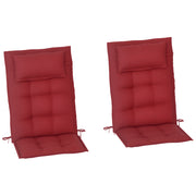 Set of 2 Cushions for Sun Lounger Water-Resistant Cushion for Garden Lounger Padded Cushion for Beach Lounger Sun Lounger Pillow Cushion for Garden Furniture Cushions 50x116x5 cm, Burgundy