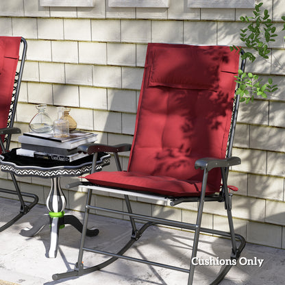 Set of 2 Cushions for Sun Lounger Water-Resistant Cushion for Garden Lounger Padded Cushion for Beach Lounger Sun Lounger Pillow Cushion for Garden Furniture Cushions 50x116x5 cm, Burgundy