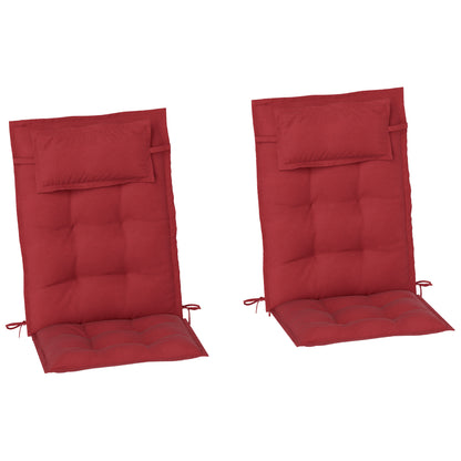 Set of 2 Cushions for Sun Lounger Water-Resistant Cushion for Garden Lounger Padded Cushion for Beach Lounger Sun Lounger Pillow Cushion for Garden Furniture Cushions 50x116x5 cm, Burgundy