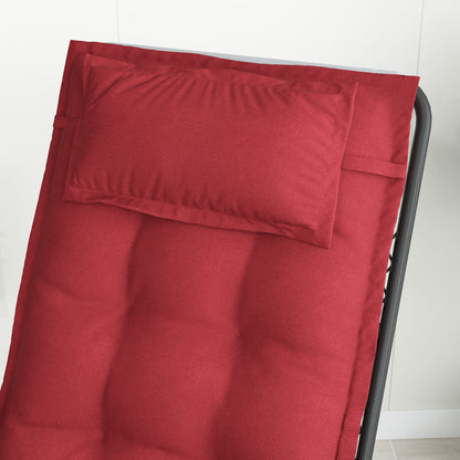 Set of 2 Cushions for Sun Lounger Water-Resistant Cushion for Garden Lounger Padded Cushion for Beach Lounger Sun Lounger Pillow Cushion for Garden Furniture Cushions 50x116x5 cm, Burgundy