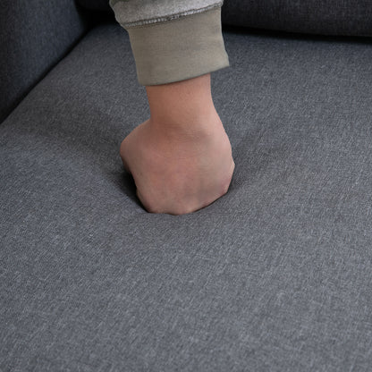 2 Seater Sofa Double Sofa Fabric Sofa with Cushions Armrest Linen Look for Bedroom 145 x 82 x 78 cm Dark Gray