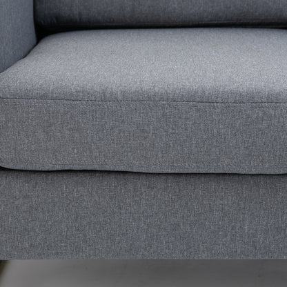 2 Seater Sofa Double Sofa Fabric Sofa with Cushions Armrest Linen Look for Bedroom 145 x 82 x 78 cm Dark Gray