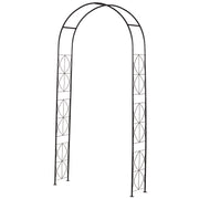 Metal Rose Arch Trellis for Climbing Plants Garden Arch with Pointed Top Metal Structure Arbor Arch for Roses Arches Trellis for Garden 114 x 30 x 230 cm Black