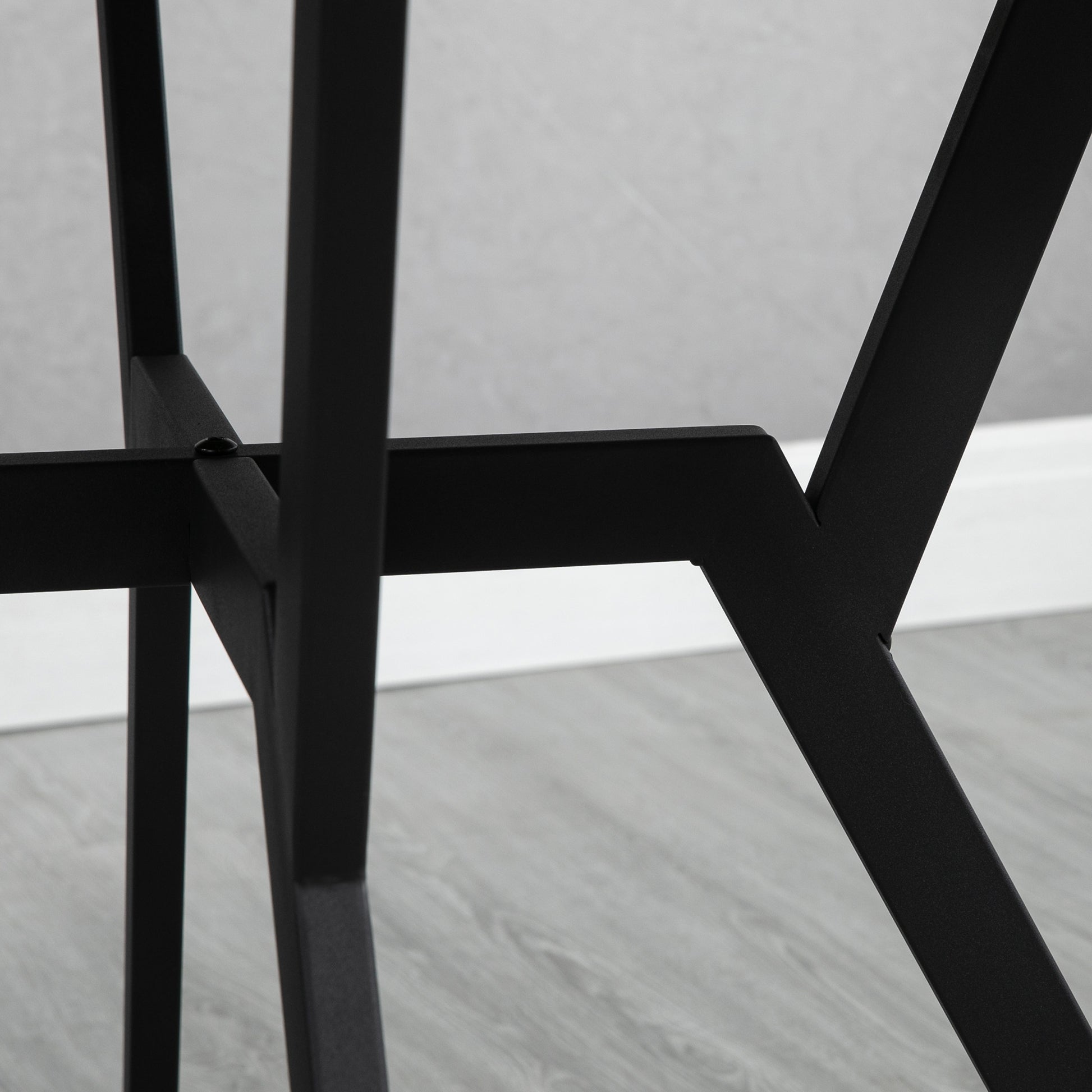 Round Dining Table Industrial Kitchen Table with Wood Top and Steel Frame for Living Room Load 60 kg Ø90x76 cm Brown