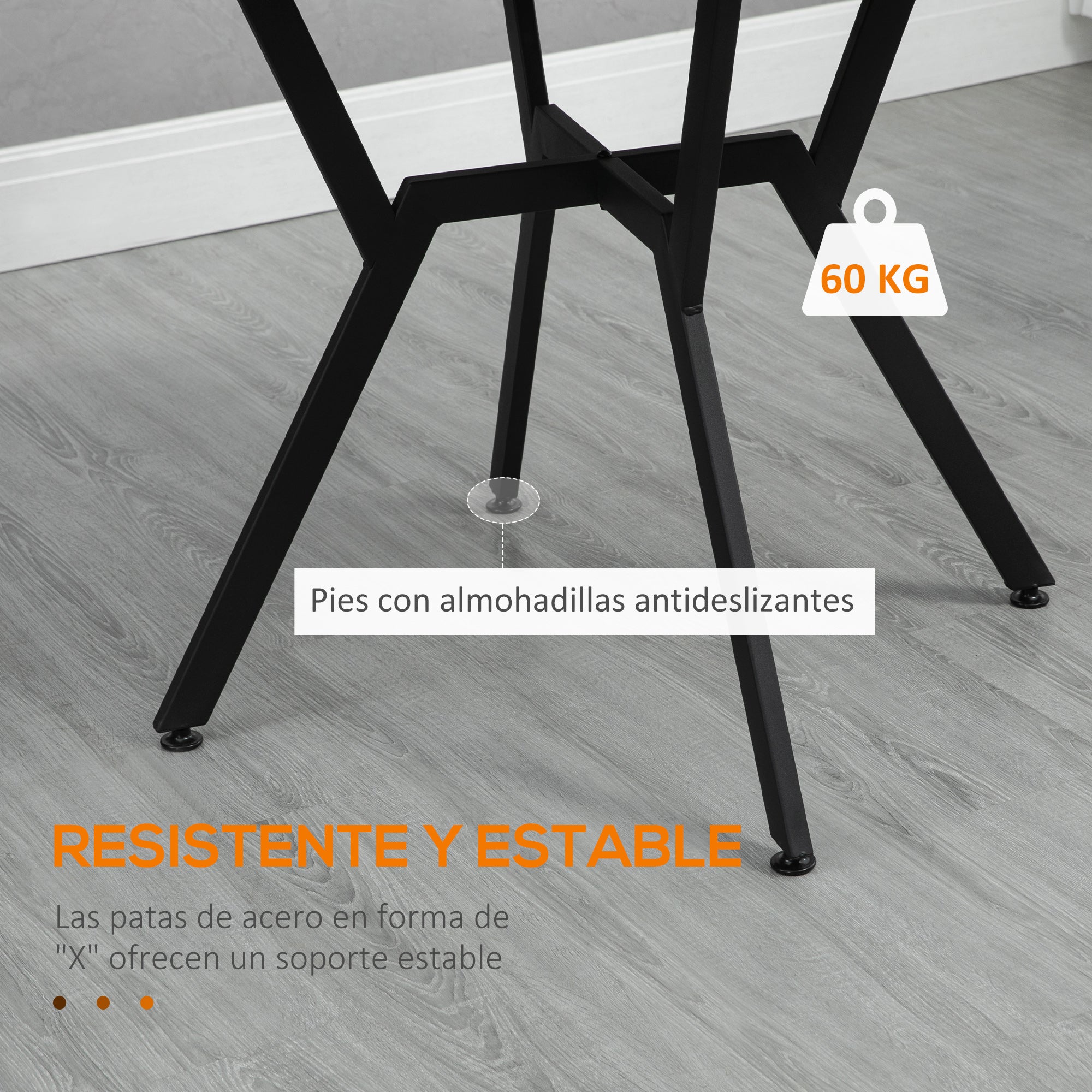Round Dining Table Industrial Kitchen Table with Wood Top and Steel Frame for Living Room Load 60 kg Ø90x76 cm Brown