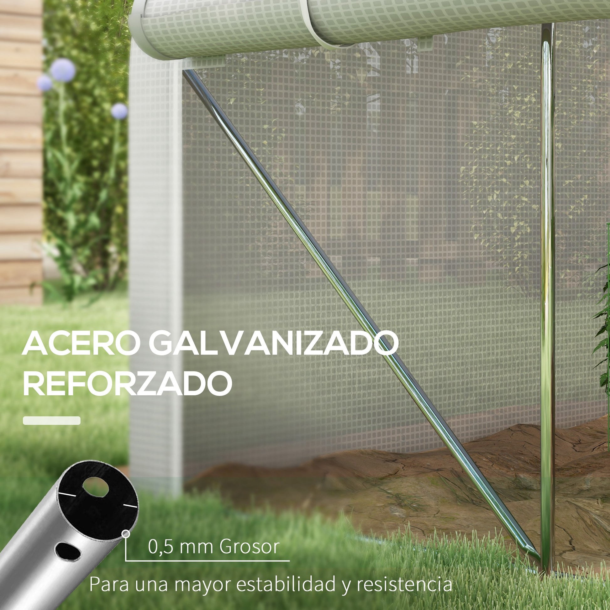4x3x2m Tunnel Greenhouse Garden Greenhouse with Mesh Door and 8 Windows Orchard Greenhouse with Pointed Roof Shutters and Roll-Up Sides for Crops Plants Vegetables White