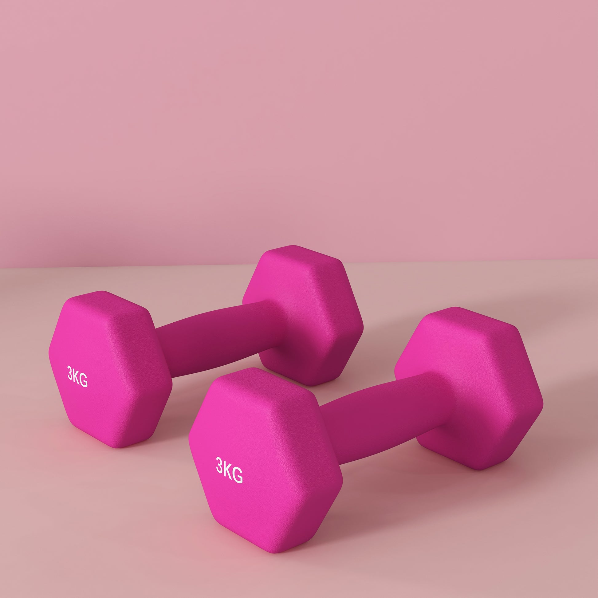 SPORTNOW Dumbbell Set, 2 Pieces Dumbbells with Weights, Dumbbell Set Made of Cast Iron, 2 x 3 kg Dumbbells for Men and Women, Dumbbell Set for Home, Fitness Studio, Strength Training