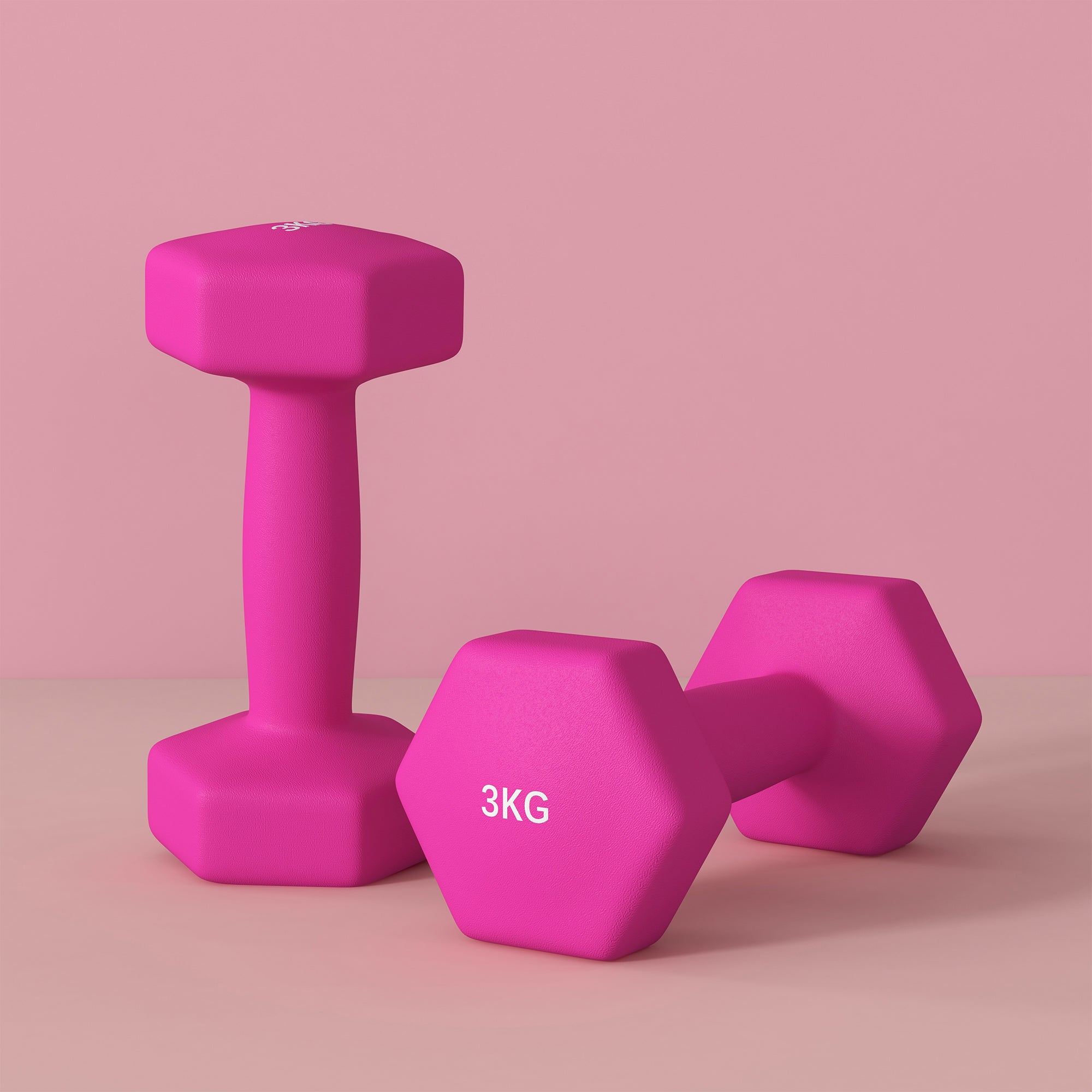 SPORTNOW Dumbbell Set, 2 Pieces Dumbbells with Weights, Dumbbell Set Made of Cast Iron, 2 x 3 kg Dumbbells for Men and Women, Dumbbell Set for Home, Fitness Studio, Strength Training