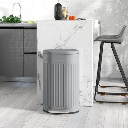30 L Pedal Bin with Removable Inner Bucket and Soft-Close Lid, Gray — 36.5 x 31.2 x 60.8 cm (14.4 x 12.3 x 23.9 in)