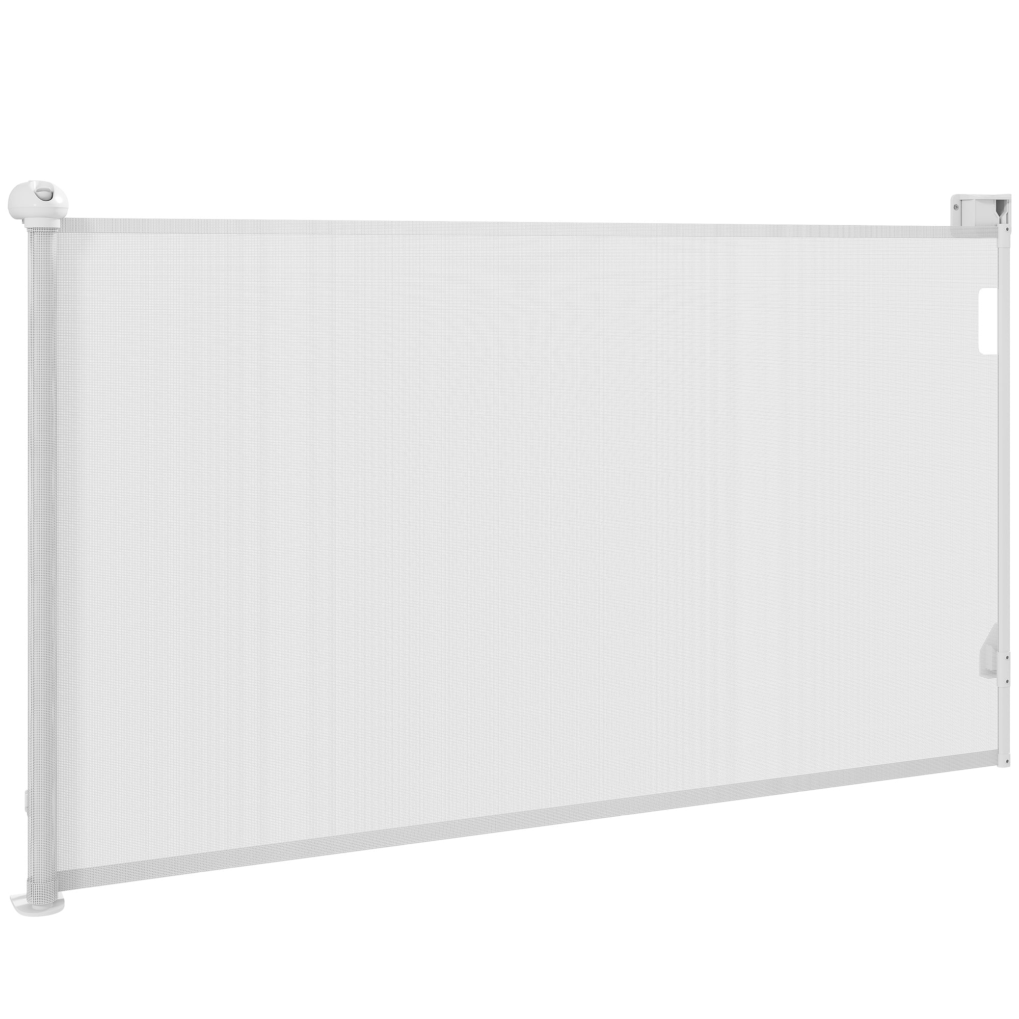 Retractable Dog Gate 0-144 cm Small Dog Gate Extensible Pet Safety Barrier with Locking Switch for Stairs Doorways Hallways White