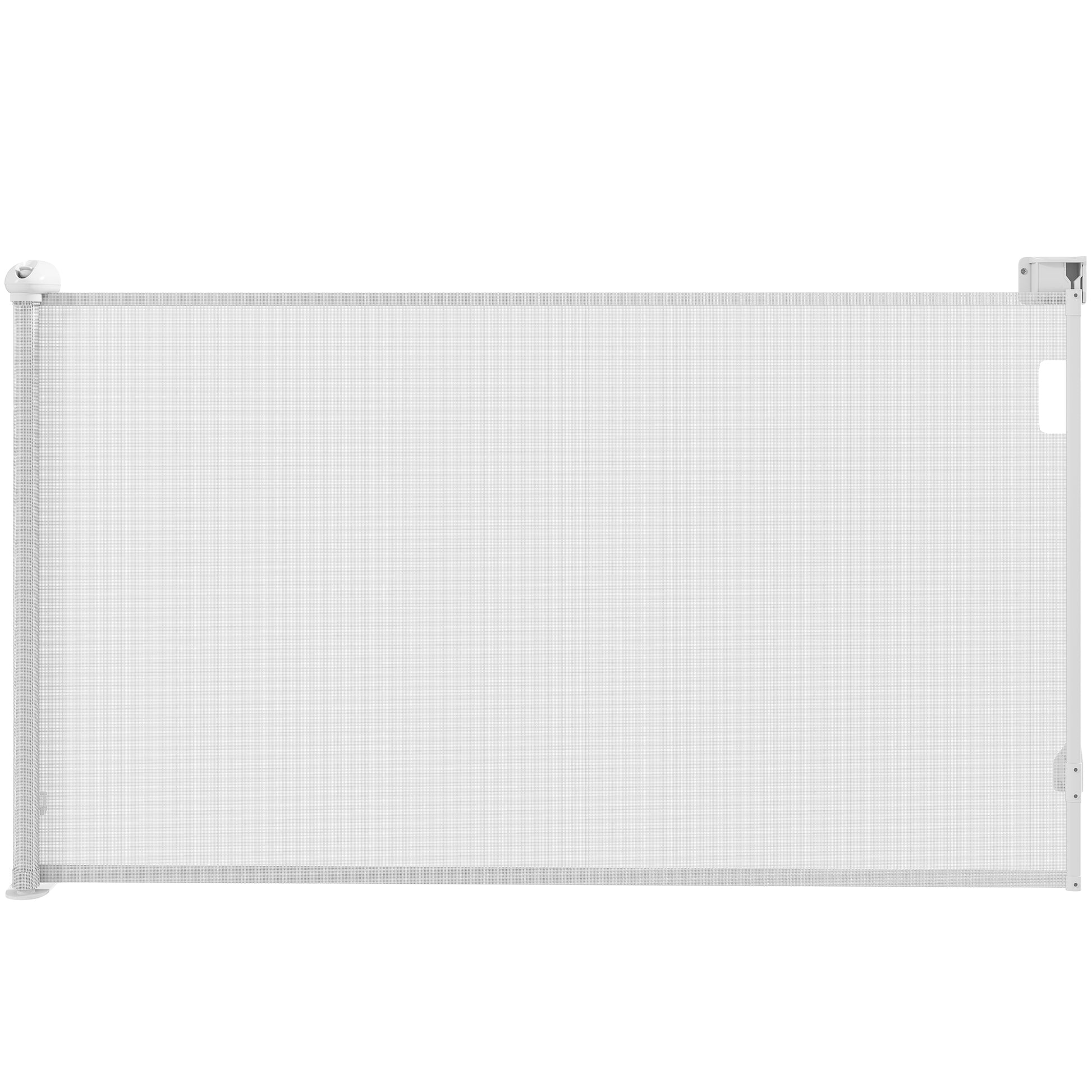 Retractable Dog Gate 0-144 cm Small Dog Gate Extensible Pet Safety Barrier with Locking Switch for Stairs Doorways Hallways White