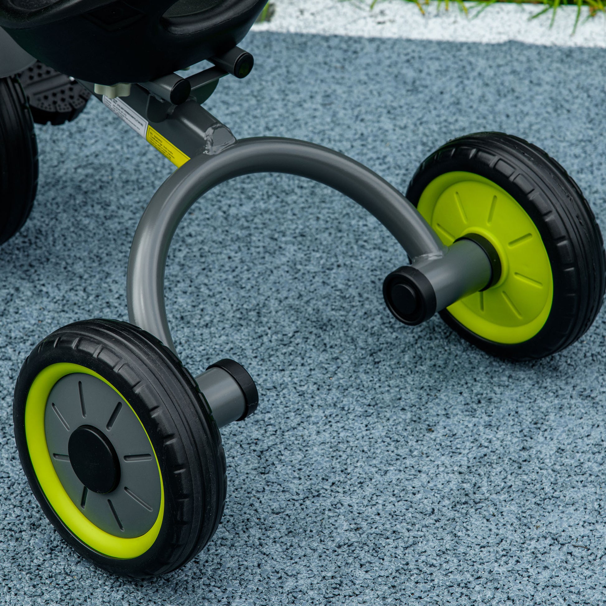 Kids Tricycle for 2-5 Years Old Children with Adjustable Seat Basket Bell Pedals and 3 Wheels Load 25 kg 70.5x53x58 cm Gray and Green