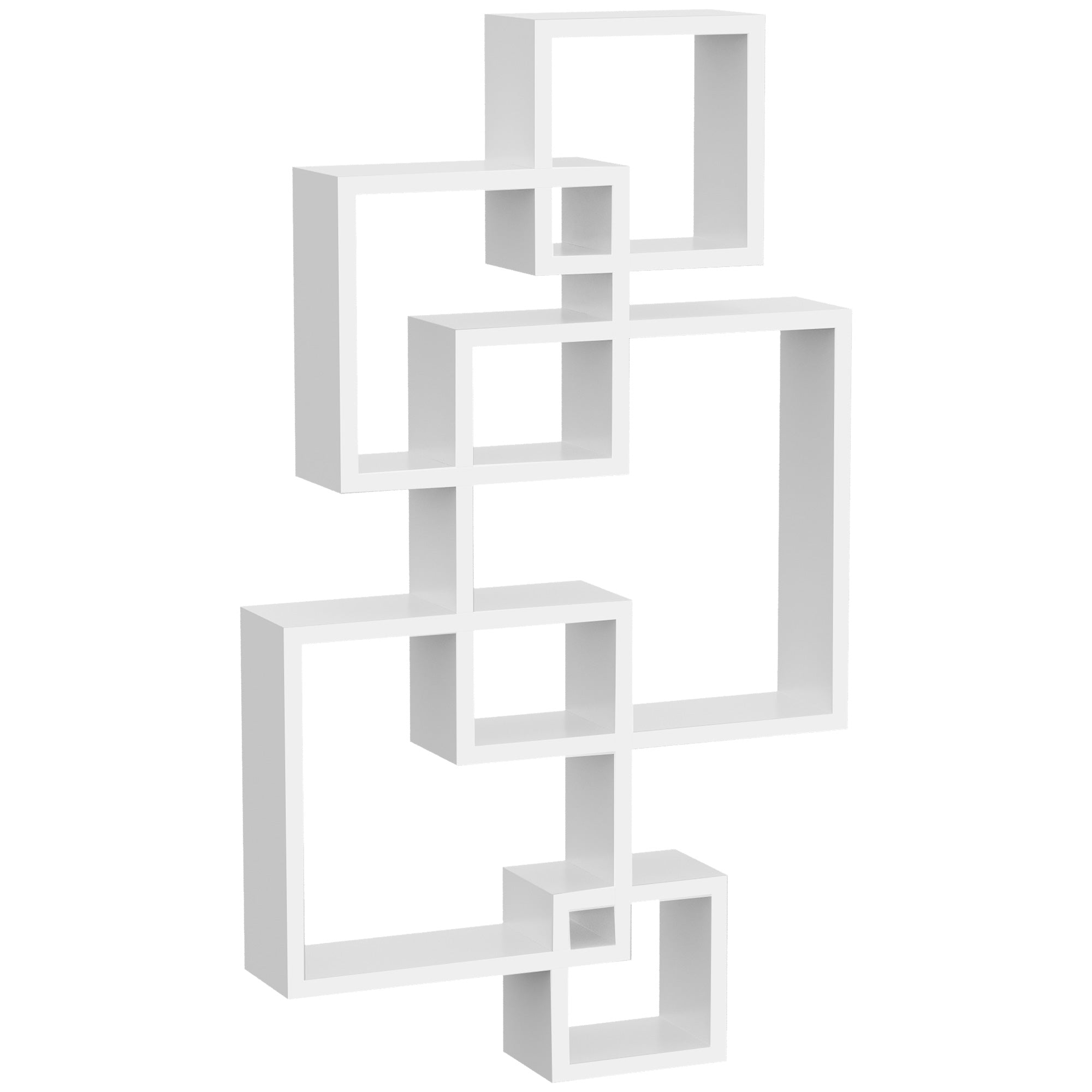 Wall Shelf Floating Hanging Shelf for Wall Storage Wall Board with 9 Compartments Wall Decor for Living Room, Bedroom, Hallway, White