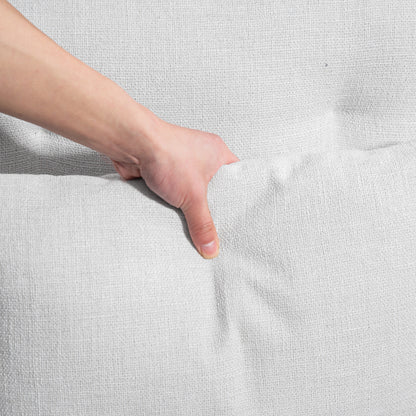 Office Chair Ergonomic Desk Chair with Lumbar Support, High Backrest, Footrest, Height Adjustable Swivel Chair with Linen Look, Padded Computer Chair, Cream White