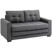 Sleeper Sofa Fold-out Sofa 2-Seater Fabric Sofa Bed Sofa with Sleeping Function Sofa Set Linen-Touch Rubberwood Gray 147.5 x 75 x 85 cm