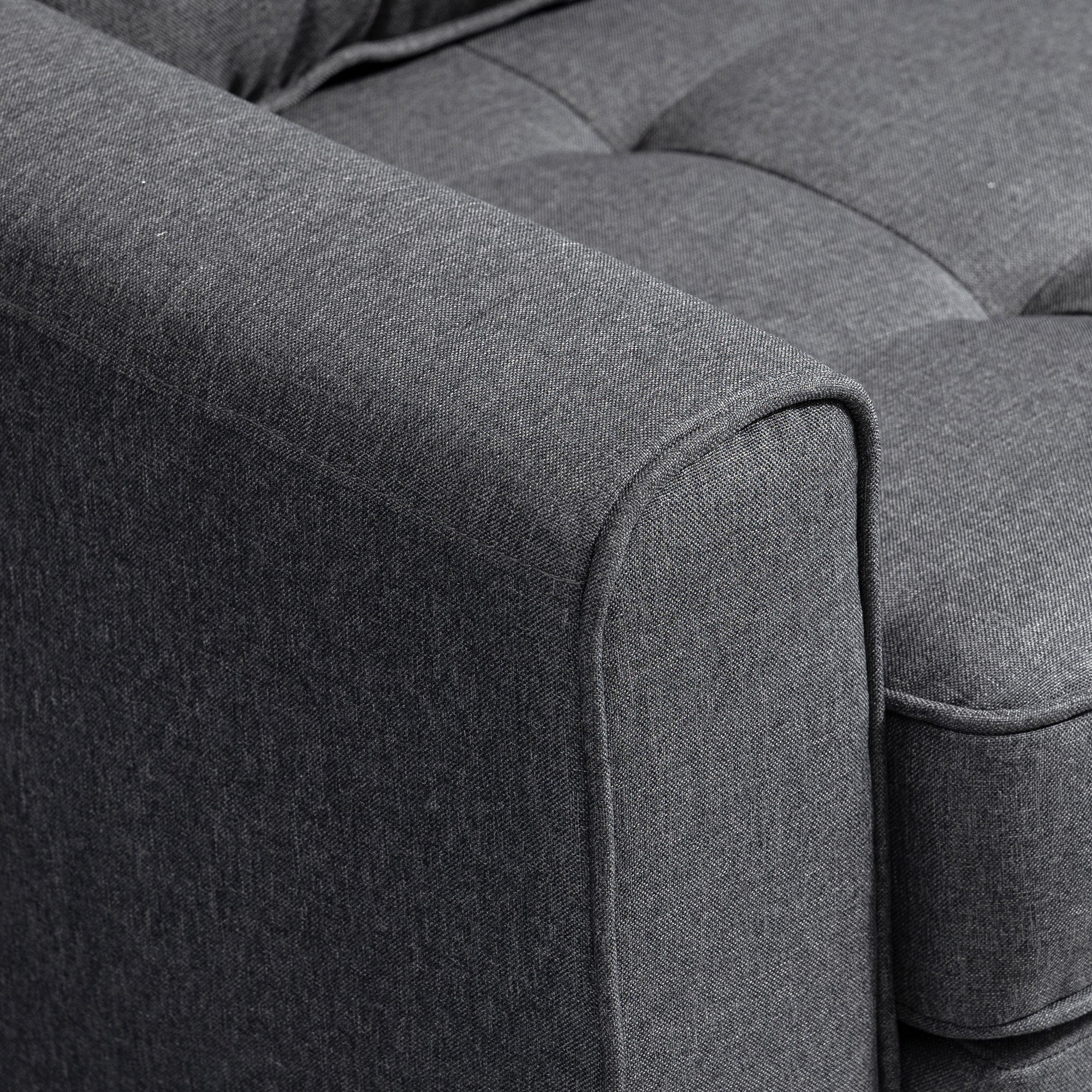 Sleeper Sofa Fold-out Sofa 2-Seater Fabric Sofa Bed Sofa with Sleeping Function Sofa Set Linen-Touch Rubberwood Gray 147.5 x 75 x 85 cm