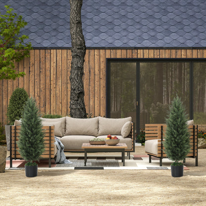 Artificial Cypress 2-piece set large 90 cm artificial plant, artificial plants in pot, UV resistant artificial tree like real decoration for living room bedroom outdoor