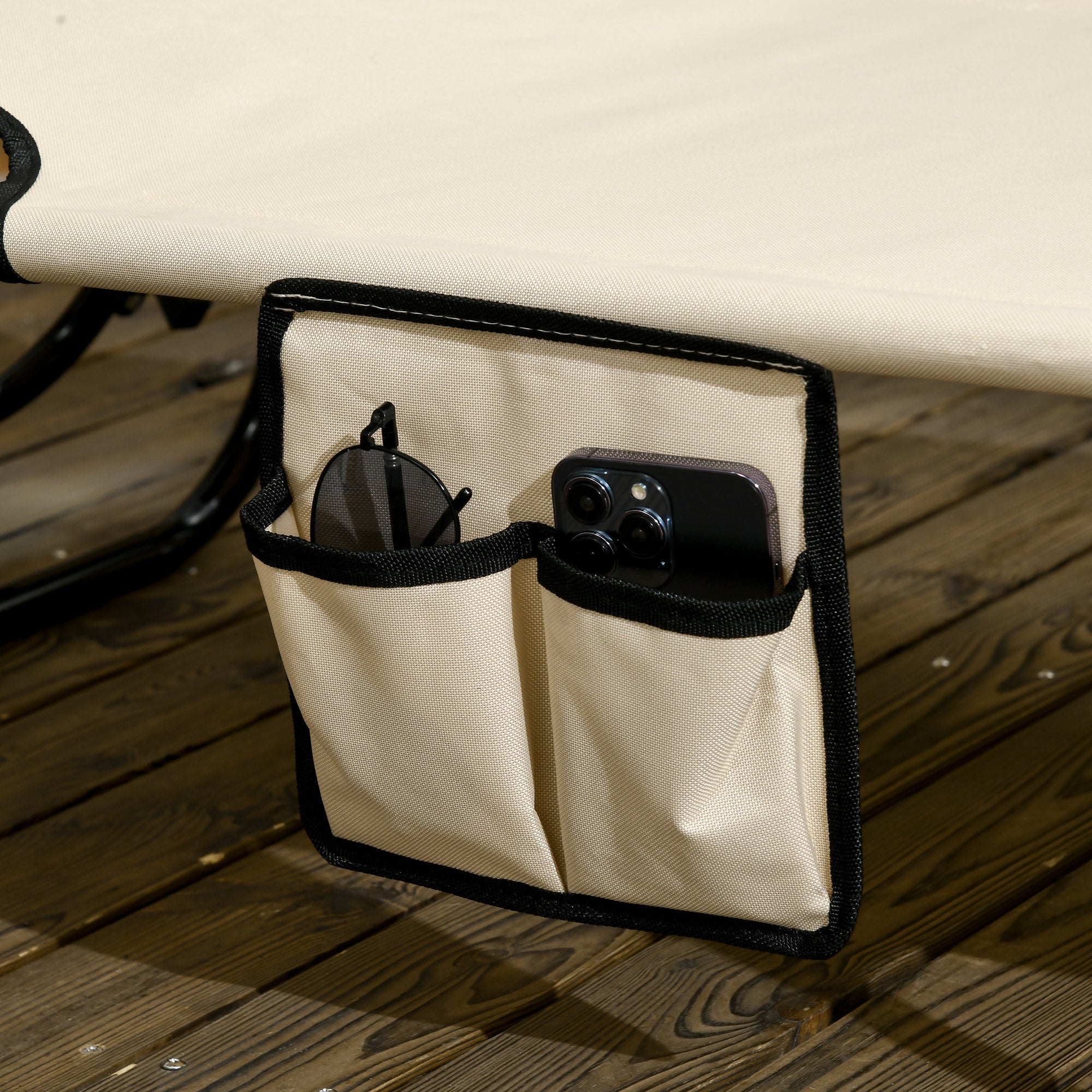 2-Pack Folding Sun Loungers with Canopy — 5-Position Adjustable Backrest, 265 lb Capacity, Outdoor Pool & Beach Chairs, Brown