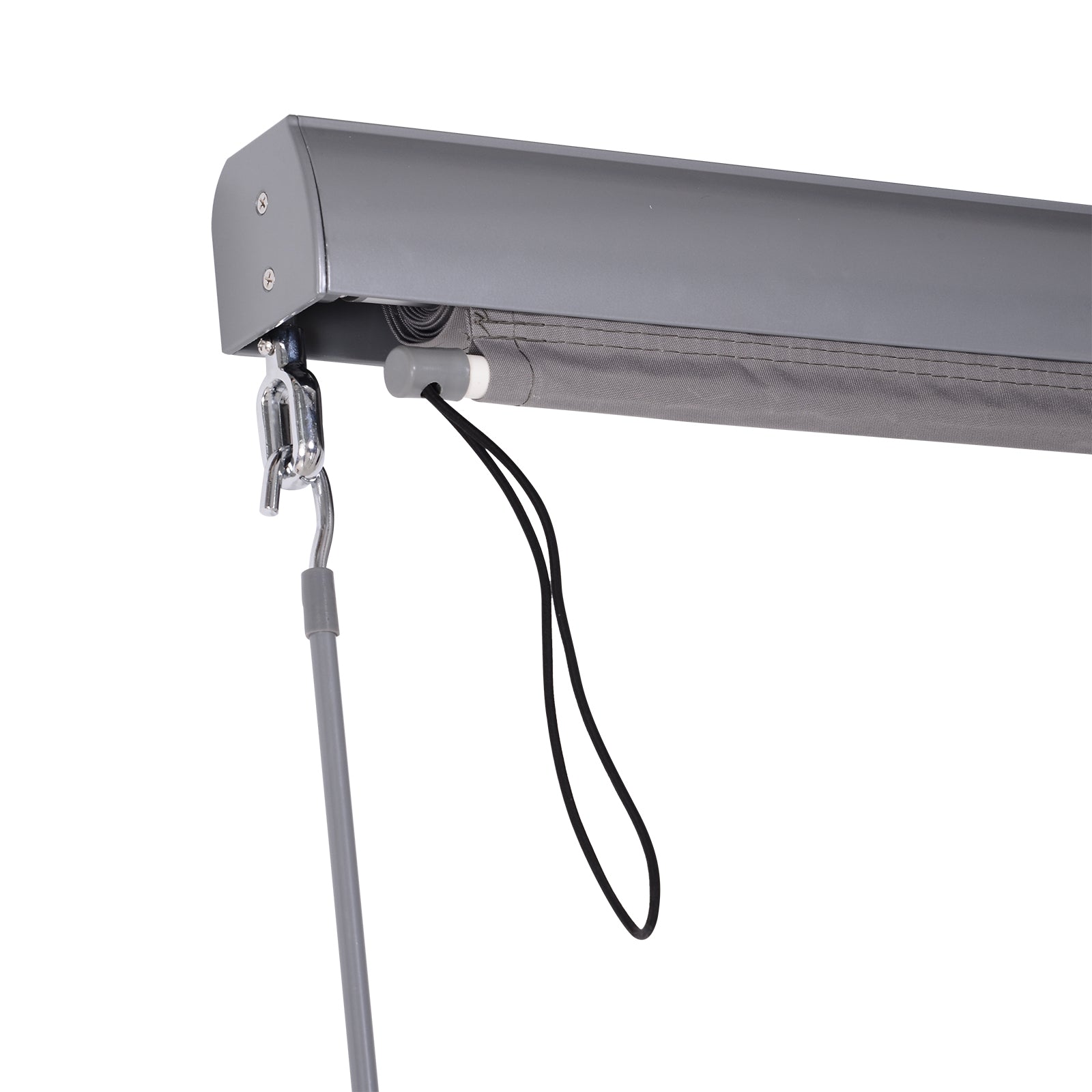Vertical Awning Balcony Awning Vertical Sunshade Windshield Side Screen with Hand Crank Polyester Fabric + Aluminum Gray 200 x 120 cm