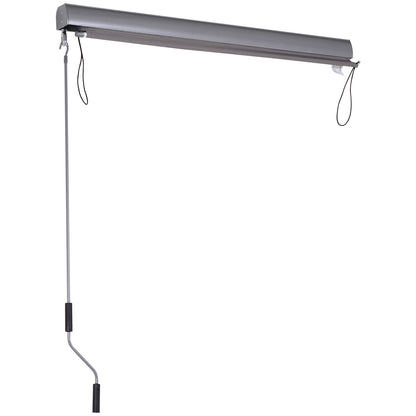 Vertical Awning Balcony Awning Vertical Sunshade Windshield Side Screen with Hand Crank Polyester Fabric + Aluminum Gray 200 x 120 cm