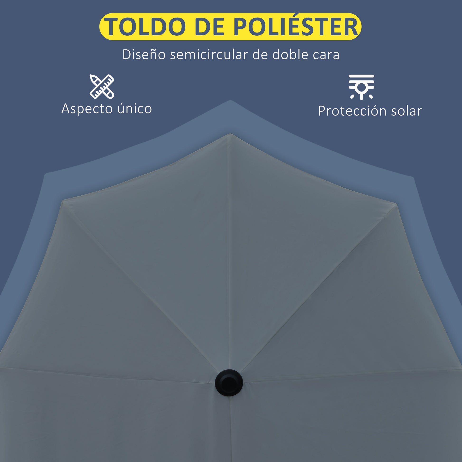 Garden Wall Umbrella 200x190x240 cm Terrace Parasol with Crank Steel Pole and Cross Base Anti-UV for Terrace Balcony Gray