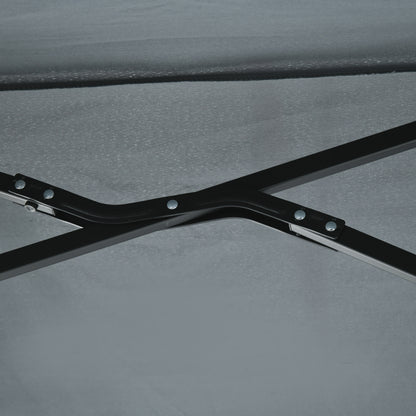 Garden Wall Umbrella 200x190x240 cm Terrace Parasol with Crank Steel Pole and Cross Base Anti-UV for Terrace Balcony Gray