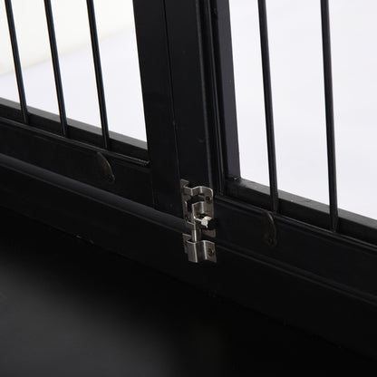 Home Dog Crate, Dog House with 2 Entrances, Lockable Dog Crate, Dog House for Small Dogs, Black, 58.5 x 81 x 66 cm