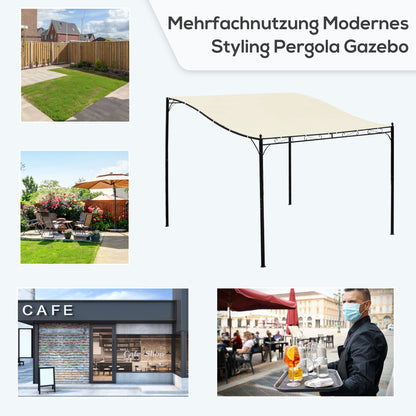 Pergola Garden Pavilion Canopy Tent Metal Cream 297x297cm