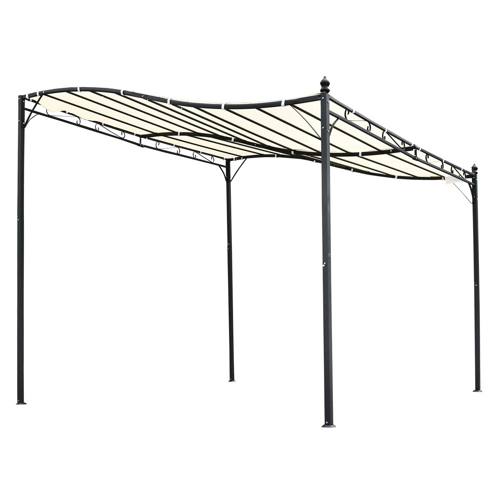 Pergola Garden Pavilion Canopy Tent Metal Cream 297x297cm